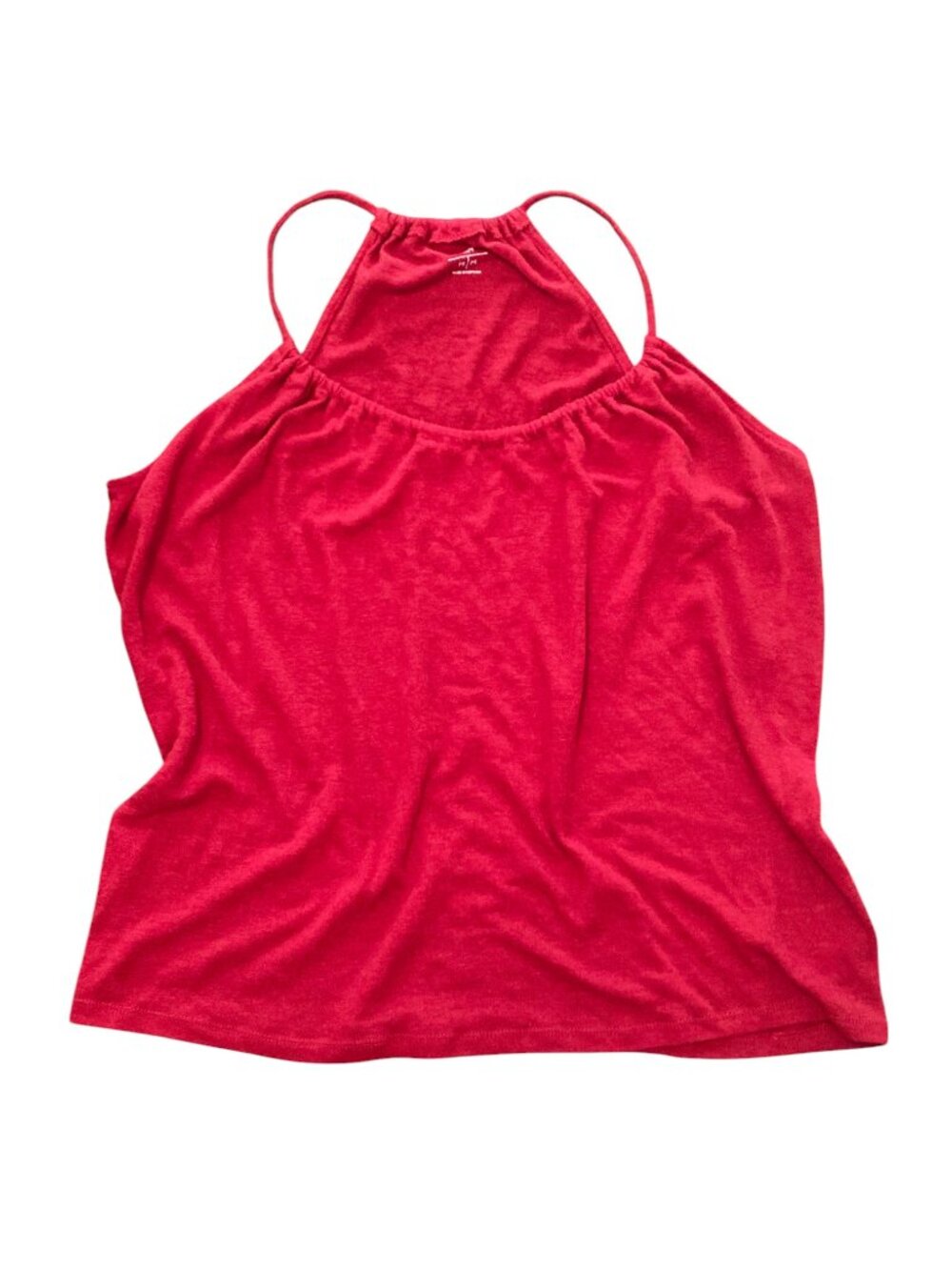 Women's OLD NAVY Relaxed Linen Blend Burnout Racerback Tank Top RED Size Medium